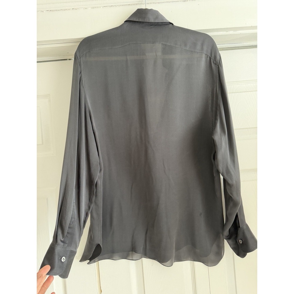 The Row Silk Shirt Semi Sheer Size S Black Oversized - Picture 8 of 14